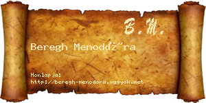 Beregh Menodóra névjegykártya